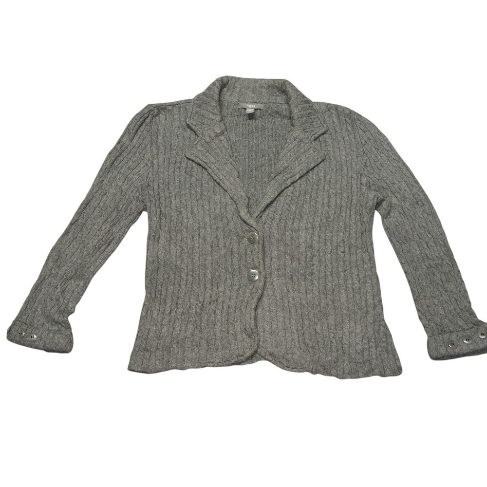 Cable‎ Knit Gray Cardigan Womens Medium Apt 9 Preppy Office Casual